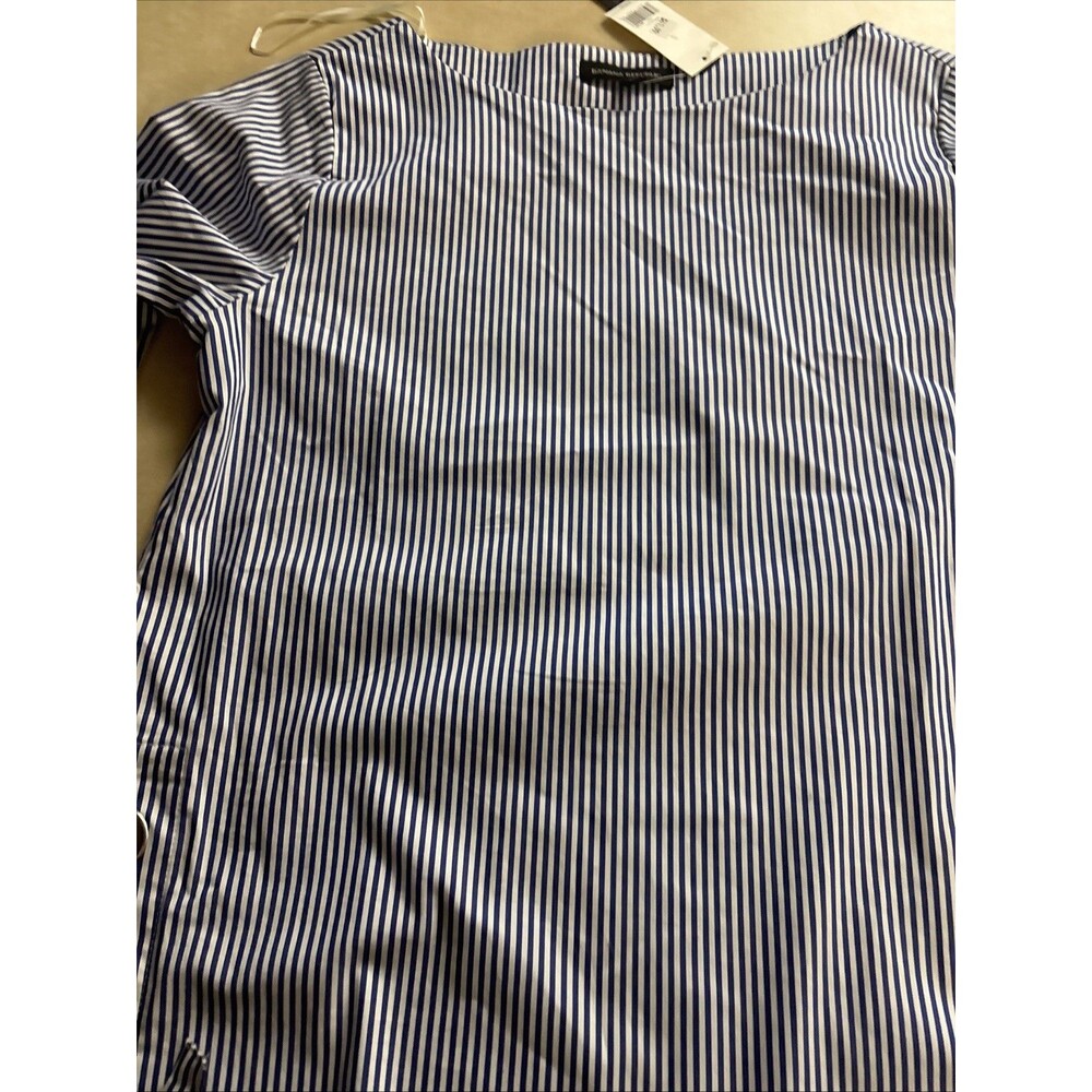 Banana Republic Blue And White Striped top With Side Ties- womens Size Small NWT - Picture 3 of 8